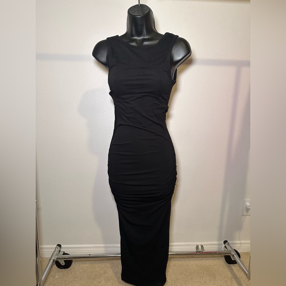 James Perse Ruched Black Tank Dress